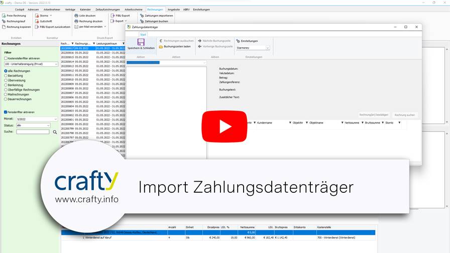 Thumbnail: Import Assistent Zahlungseingänge